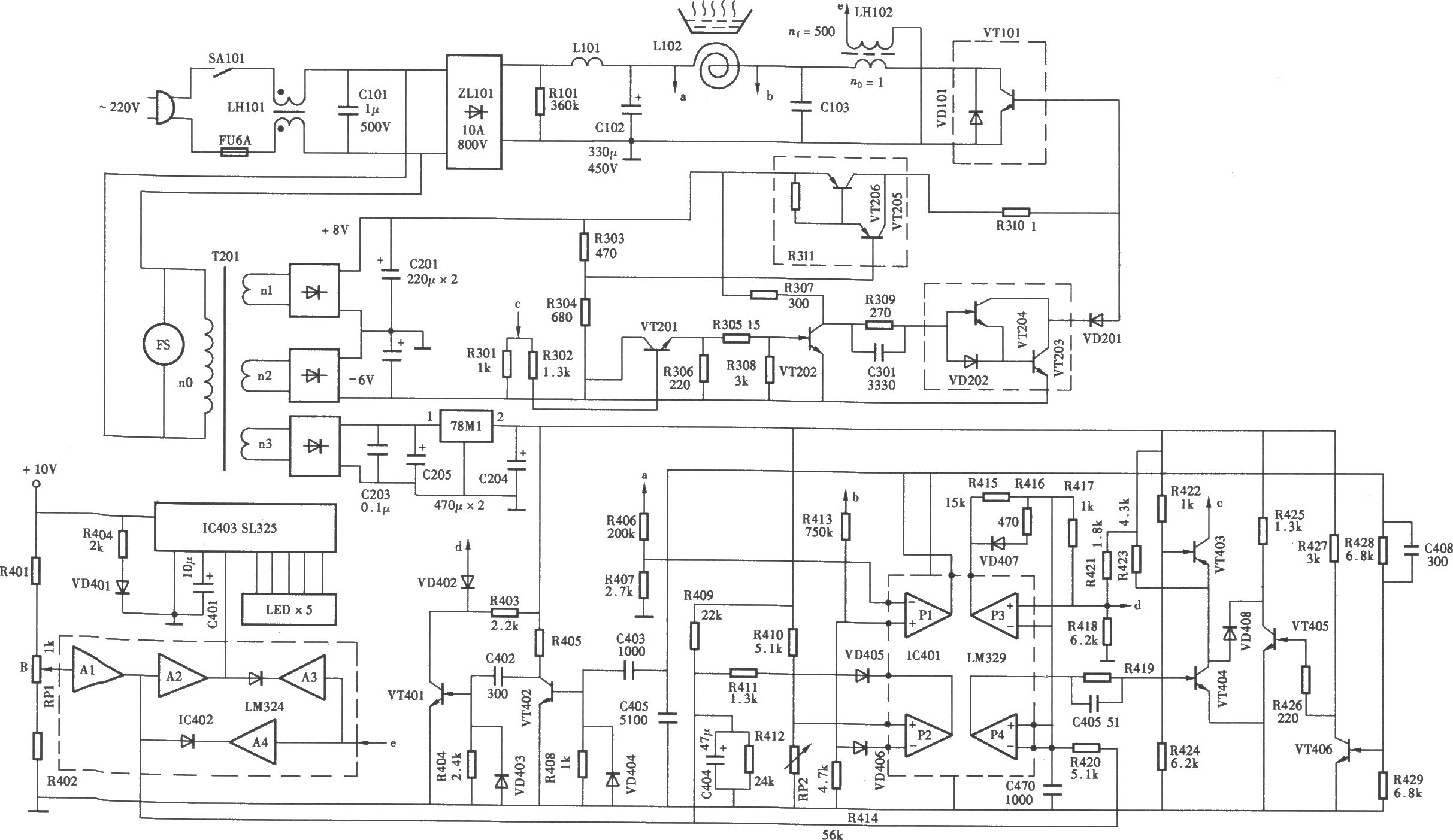 HF-10A型电磁炉电路 电磁炉 家用电器 电路图 技术资料,达普IC芯片交易网,circuit,达普一下!