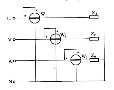 还是y型接法,设负载的线电压为u,线电流为i,功率因数为cos